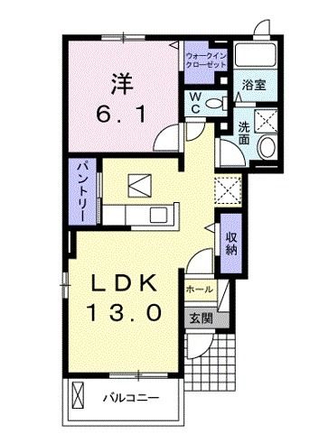 東松島市大曲のアパートの間取り