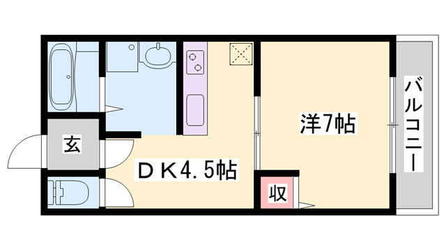 明石市二見町東二見のマンションの間取り