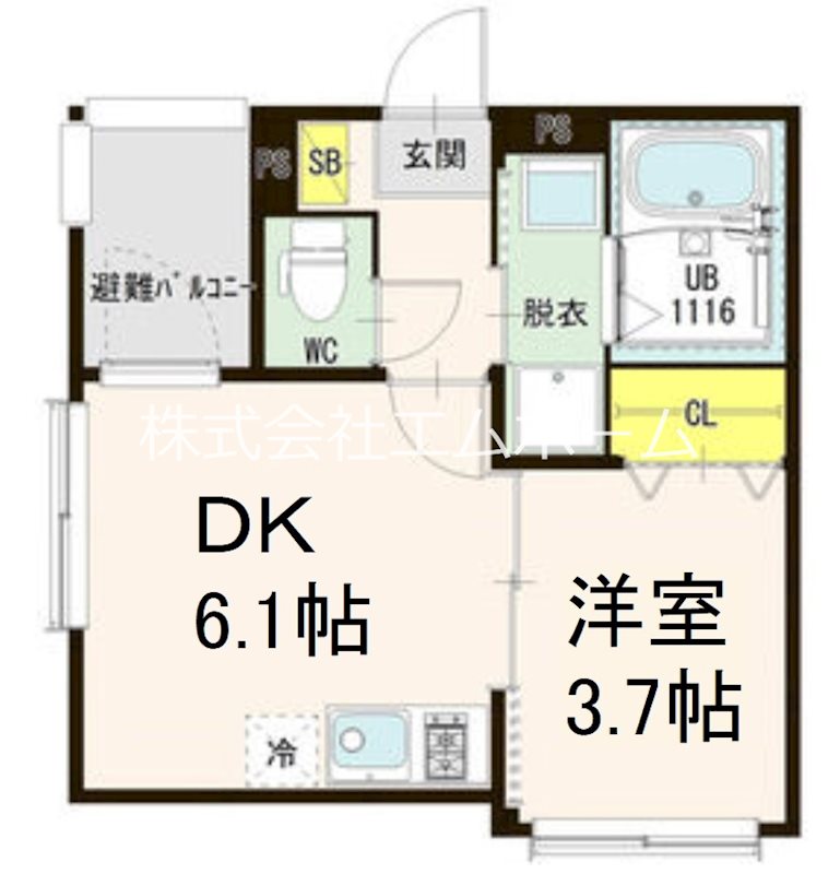 名古屋市中川区柳田町のアパートの間取り