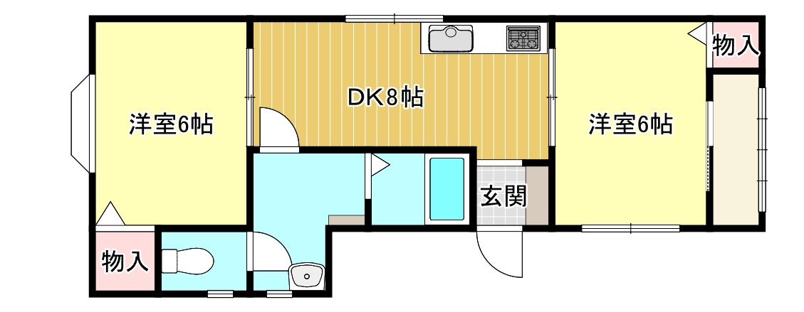 箕面市百楽荘のマンションの間取り