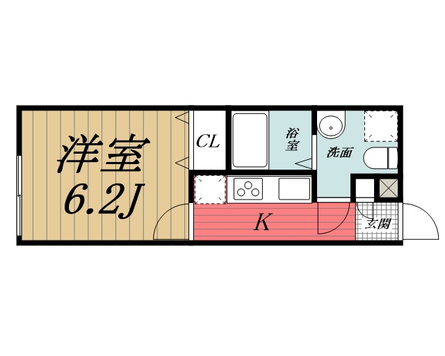 千葉市若葉区西都賀のアパートの間取り