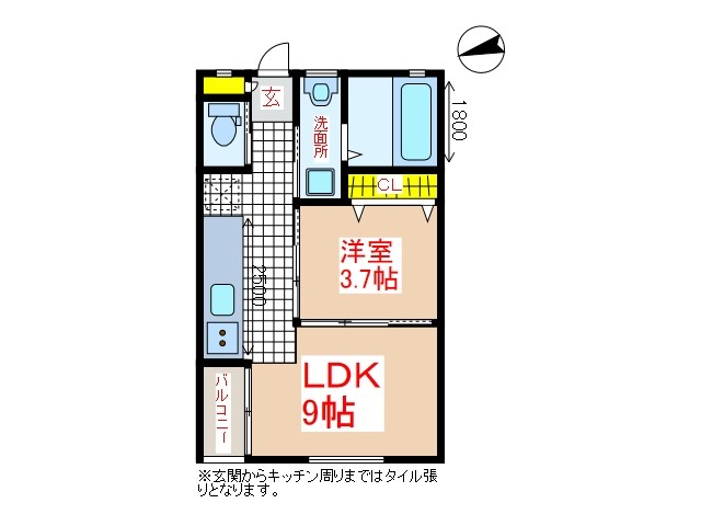 霧島市国分野口西のアパートの間取り