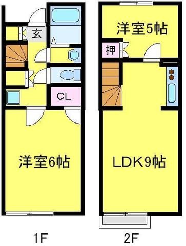 入間郡越生町大字越生のアパートの間取り