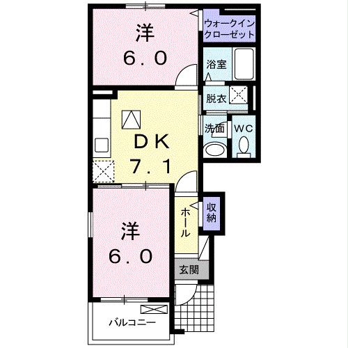 玖珂郡和木町和木のアパートの間取り