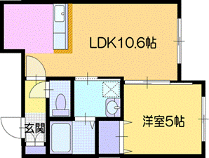 ピースハーモニー江別４－６の間取り