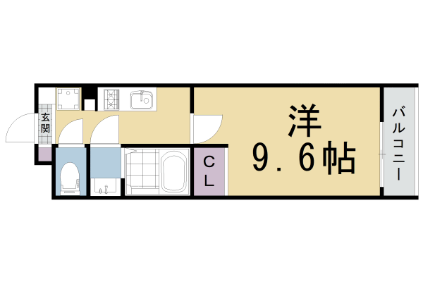 京都市北区衣笠街道町のマンションの間取り