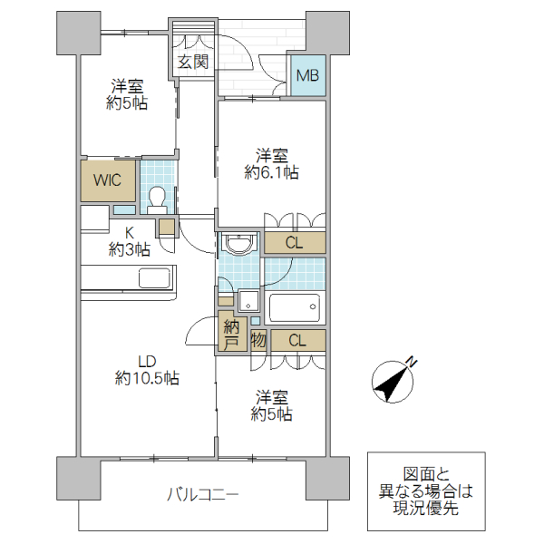 アネージュ大みかグラスタの間取り