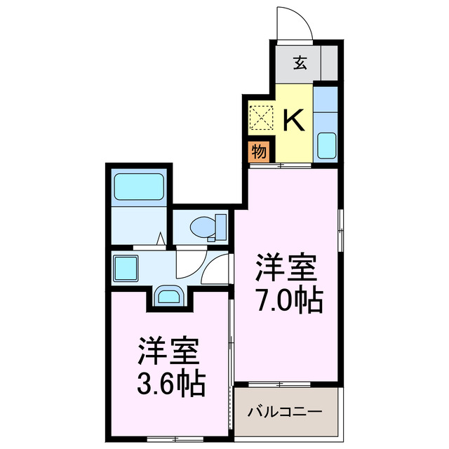 下都賀郡野木町大字丸林のアパートの間取り