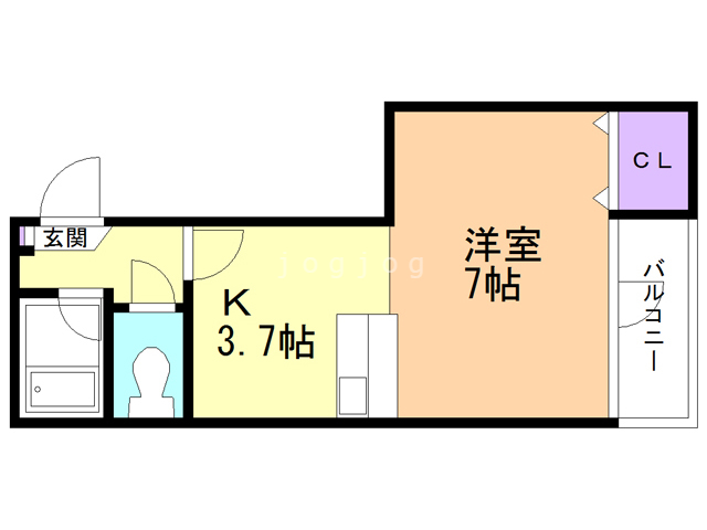 札幌市北区北二十二条西のマンションの間取り