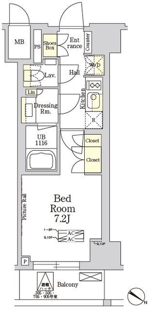 港区南麻布のマンションの間取り