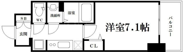 【大阪市西区九条のマンションの間取り】