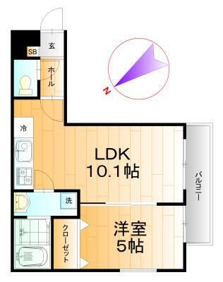 千葉市花見川区朝日ケ丘のアパートの間取り