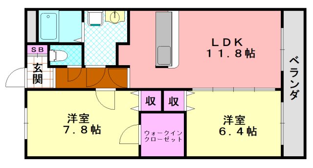 大阪市平野区平野東のマンションの間取り