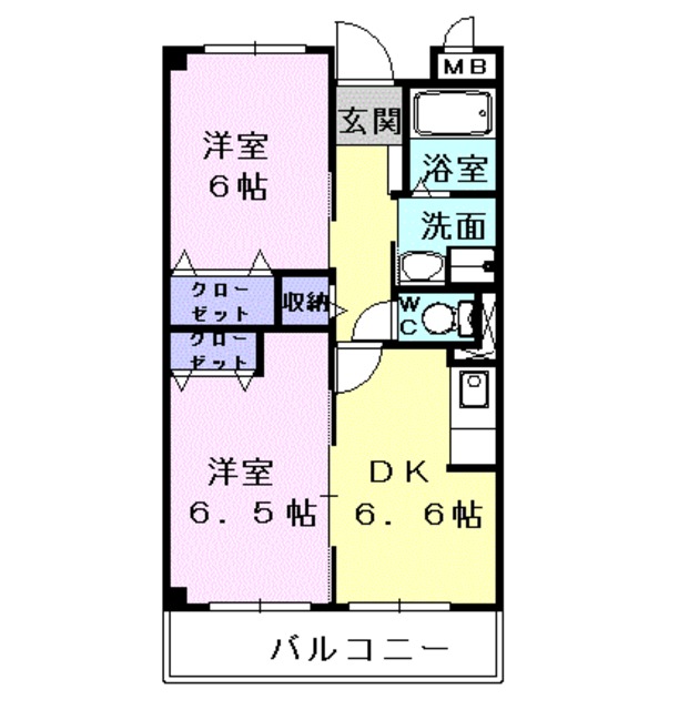 泉大津市森町のマンションの間取り