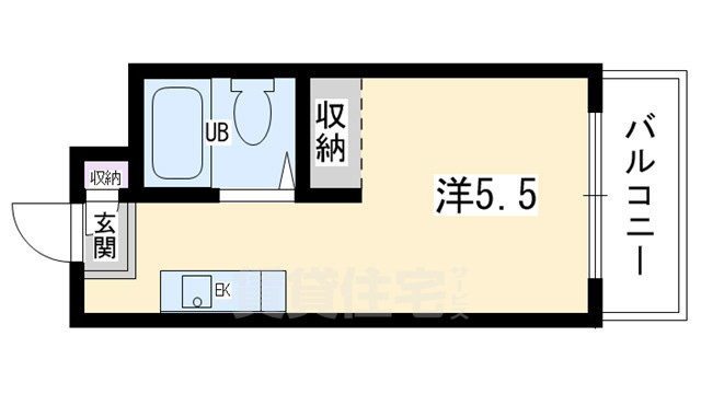 京都市右京区西院西高田町のマンションの間取り