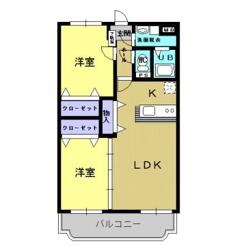 鹿児島市草牟田のマンションの間取り