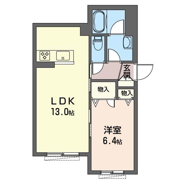 秦野市北矢名のマンションの間取り