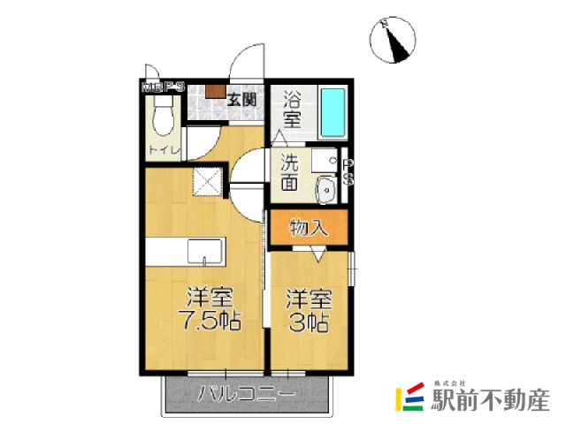 小郡市小板井のアパートの間取り