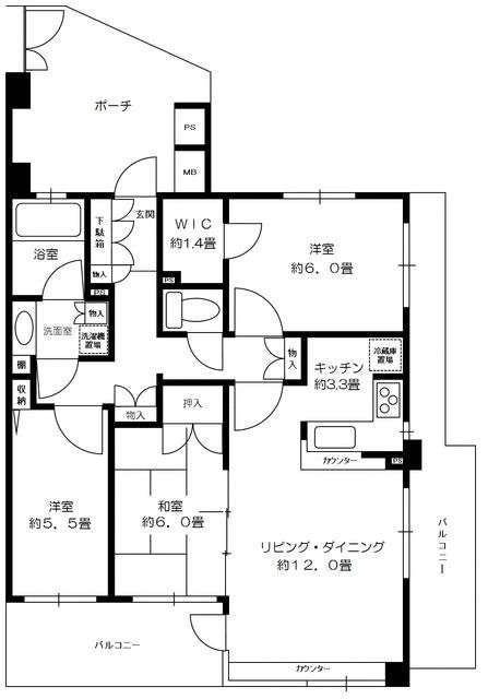 板橋区三園のマンションの間取り