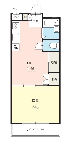 横浜市青葉区市ケ尾町のマンションの間取り