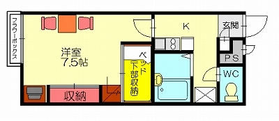 糟屋郡志免町志免東のアパートの間取り