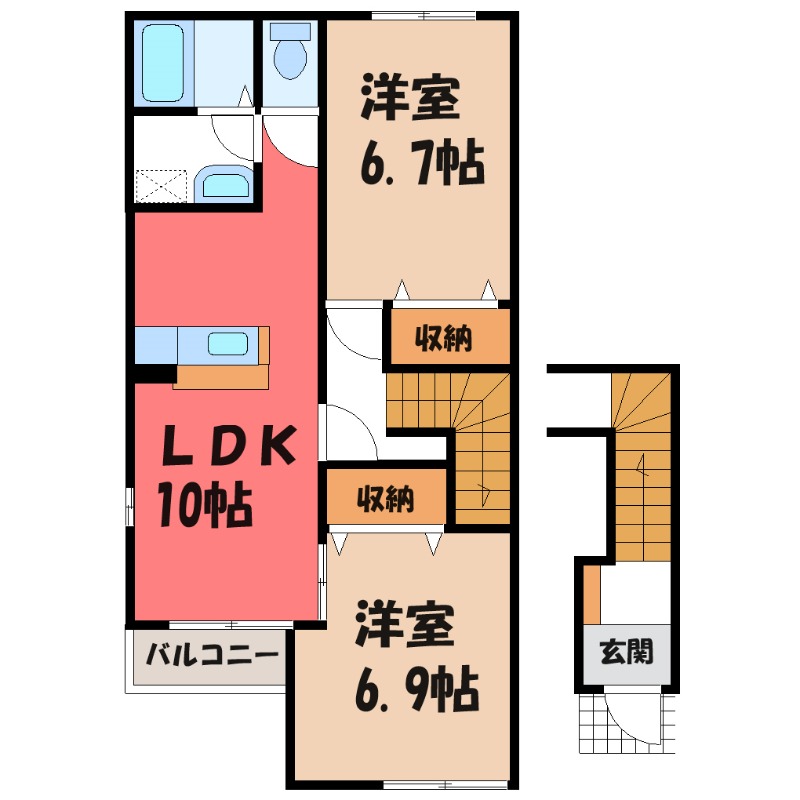 太田市西新町のアパートの間取り