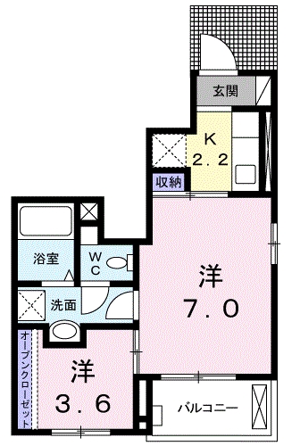 [家電付き] カーサフェリーチェE-Vの間取り