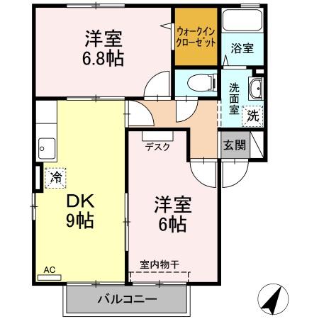 セジュール美里 B棟の間取り