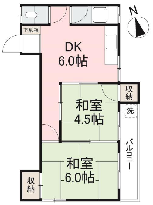 高松市東浜町のマンションの間取り