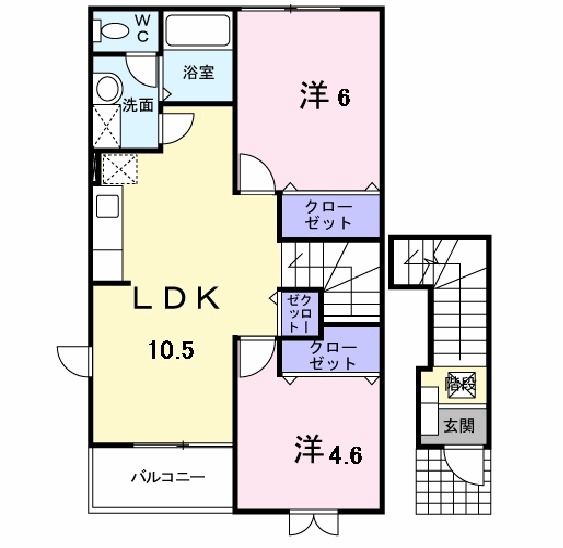 広島市安佐北区可部南のアパートの間取り