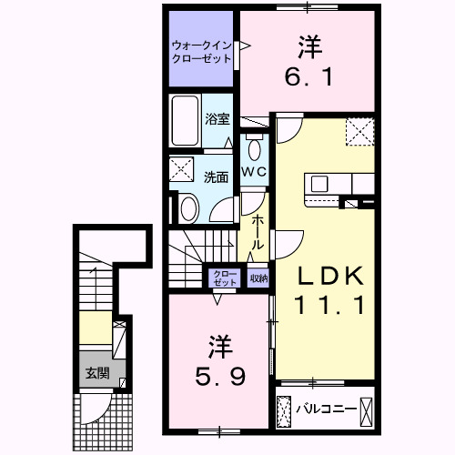 カーサ吉田の間取り