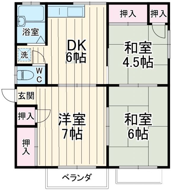 八千代市八千代台北のアパートの間取り