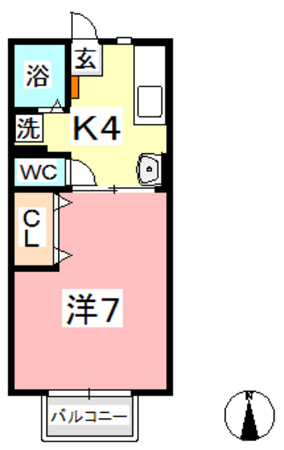 倉敷市藤戸町天城のアパートの間取り