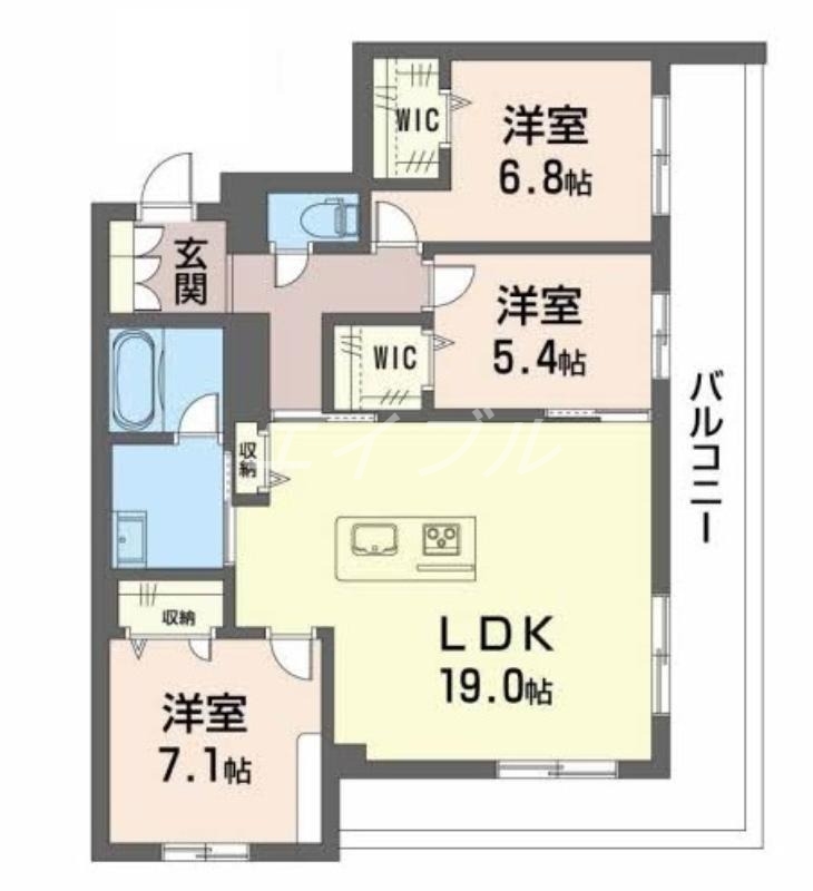 HAKUA（ＢＥＬＳ認証・ＺＥＨ）の間取り