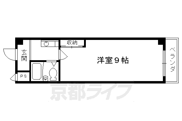 京都市下京区朱雀宝蔵町のマンションの間取り