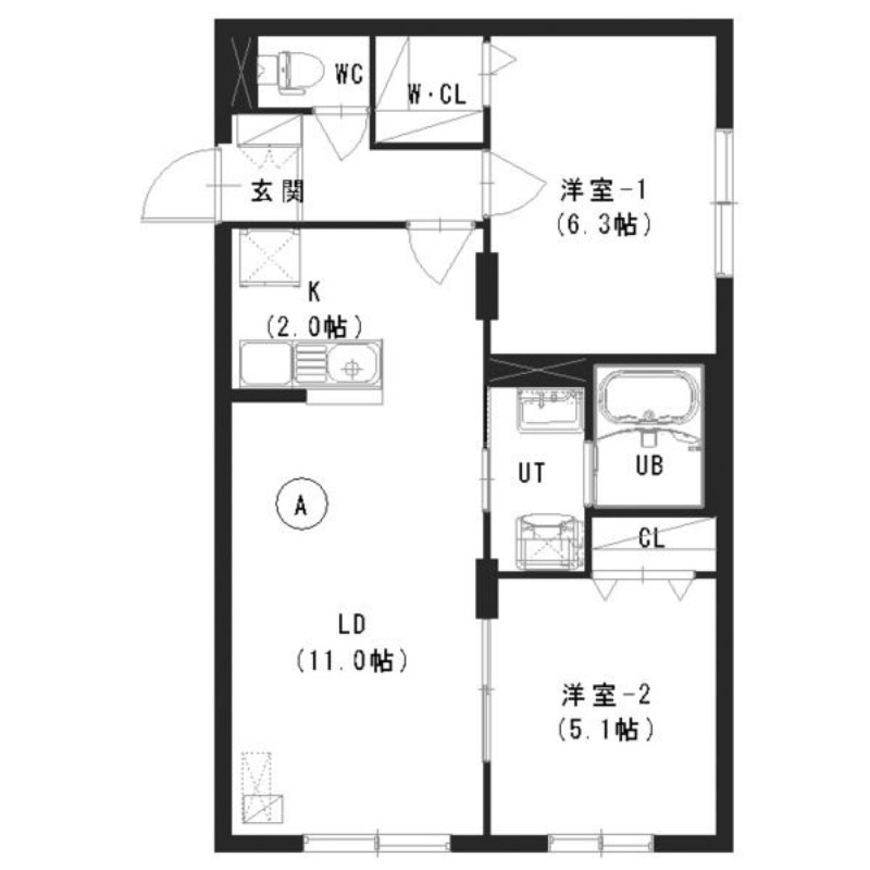 札幌市南区澄川三条のマンションの間取り