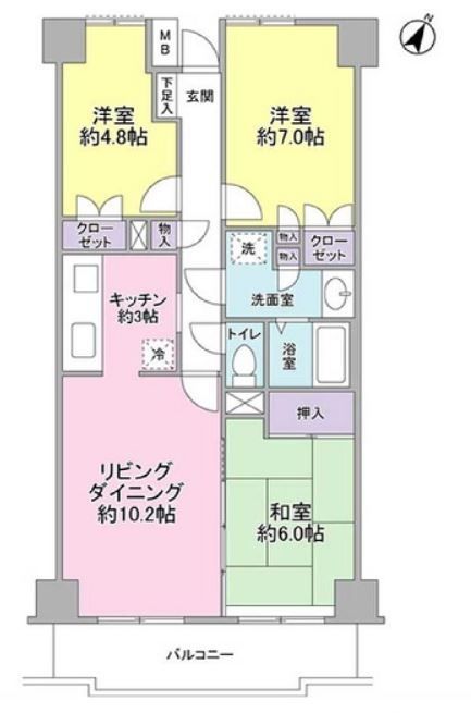 都筑フォーレ一ツ木の間取り