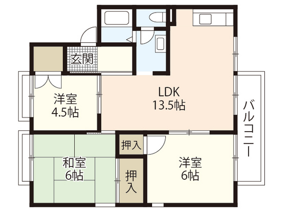 広島市西区古江東町のアパートの間取り