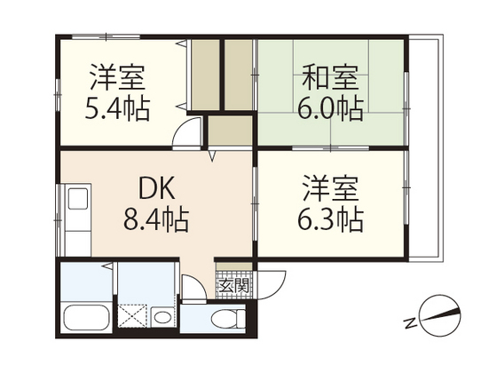 【安芸郡熊野町川角のアパートの間取り】