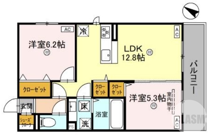 堺市東区大美野のアパートの間取り