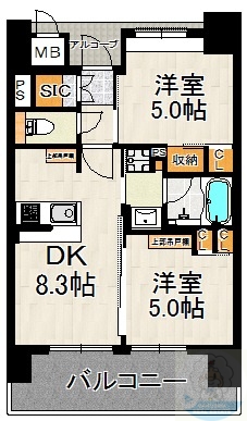 エステムプラザ福岡県庁前ネオシスの間取り