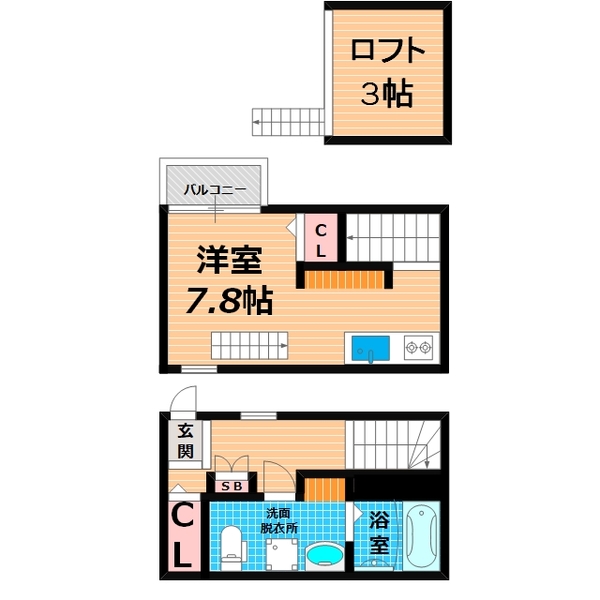 大阪市旭区太子橋のアパートの間取り