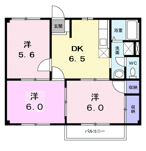 松原市小川のアパートの間取り