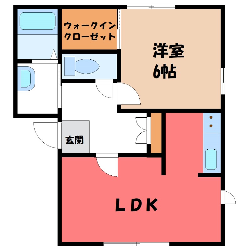 伊勢崎市安堀町のアパートの間取り