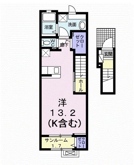 倉敷市安江のアパートの間取り