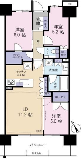 藤沢市羽鳥のマンションの間取り