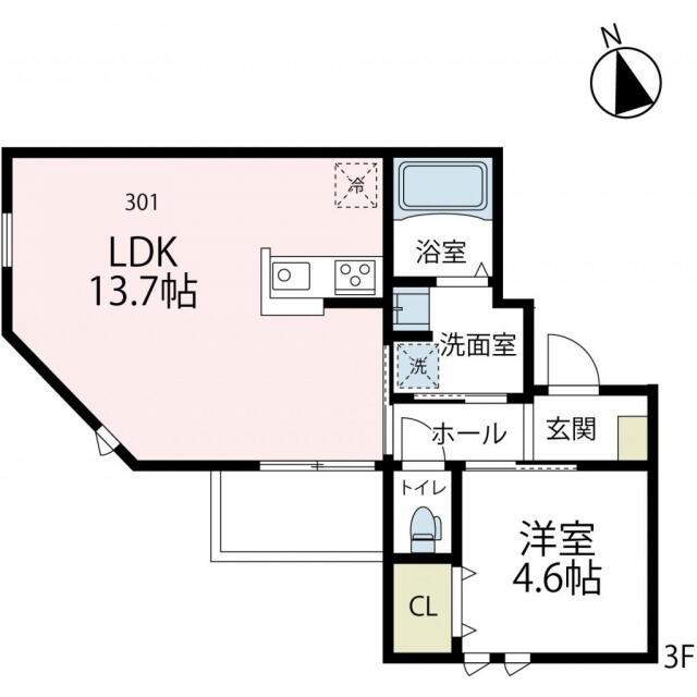 【横浜市鶴見区矢向のマンションの間取り】