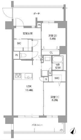 福岡市東区香椎照葉のマンションの間取り