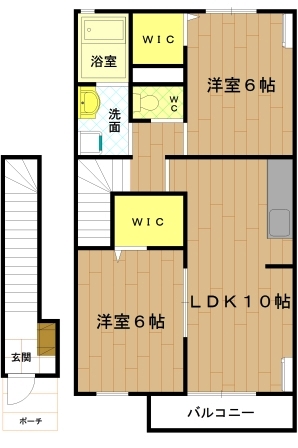 伊勢市上地町のアパートの間取り