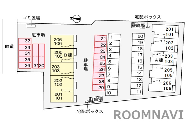 【板野郡藍住町矢上のアパートの駐車場】